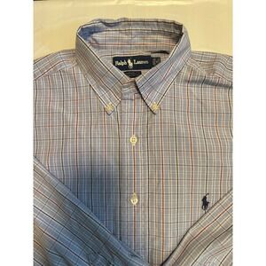 Ralph Lauren Yarmouth Plaid Button Down Long Sleeve Shirt Mens 16 32/33